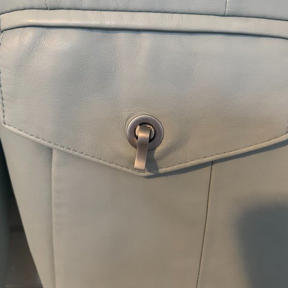 W by Worth Light Gray Leather Jacket - Picture 5 of 7